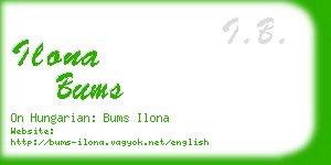 ilona bums business card